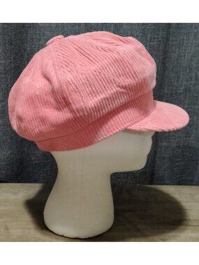 New POL Pink Cord Corduroy Baker Boy Newsboy Cap Beret Hat 100% Cotton Womens